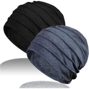 2 PCS Cotton Slouchy Chemo Beanies, Chemo Cap Headwear Cancer Hats for Women